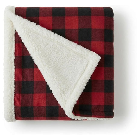 50" X 60" Eddie Bauer Home Plush Sherpa Fleece Throw Blanket