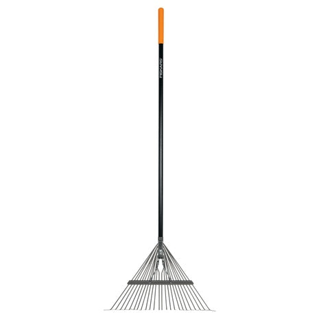 Fiskars 62" Metal Tine Leaf Rake W/ Fiberglass Handle