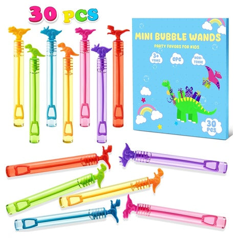 30 Mini Dinosaur Bubble Wands