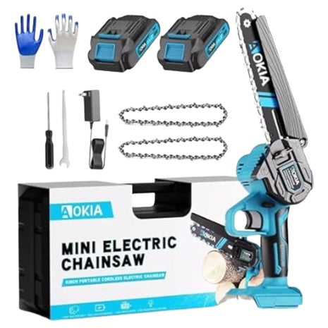 6" Aokia 20V Cordless Electric Mini Chainsaw With 2 X 1.5AH Batteries