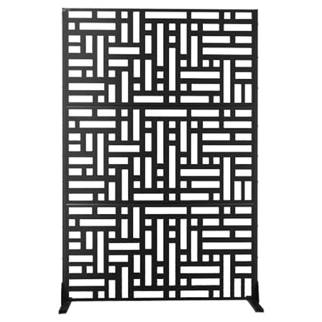 Metal Privacy Screen 72"H X 47"W Freestanding Decorative Panel