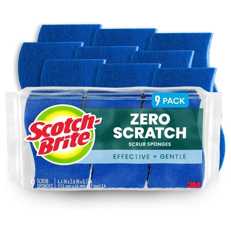 9-Pack Scotch-Brite Zero-Scratch Scrub Sponges
