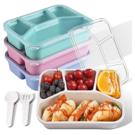 4-Pack Divided Snack Containers