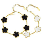 Gold Plated Clover Bracelet Set