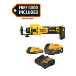 DeWalt 20V Cordless Drywall Cut-Out Tool with 2 Batteries & Charger