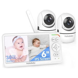 6" HelloBaby Baby IPS Monitor with 2 Pan & Tilt Cameras
