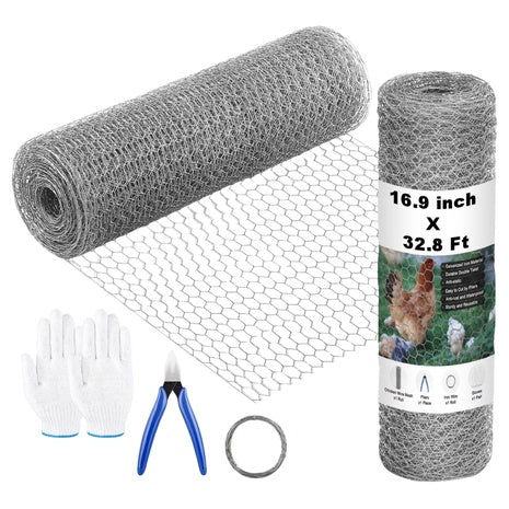 16.9" X 32.8FT Galvanized Metal Mesh Wire Fencing