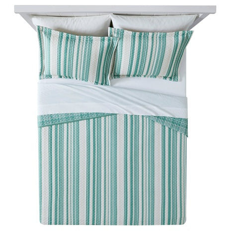 Stripe Microfiber Quilt (Full/Queen)