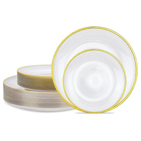 60-Piece White Plastic Plates