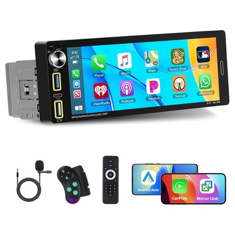 Motorsi 6.9" Touch Single Din Car Stereo With Wireless Apple Carplay