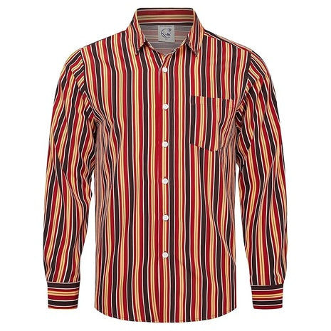 Hardaddy Men's Classic Color Contrast Striped Shirt