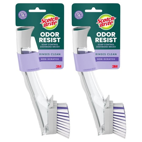 2 Scotch-Brite Non-Scratch Soap Control Dishwand Brushes