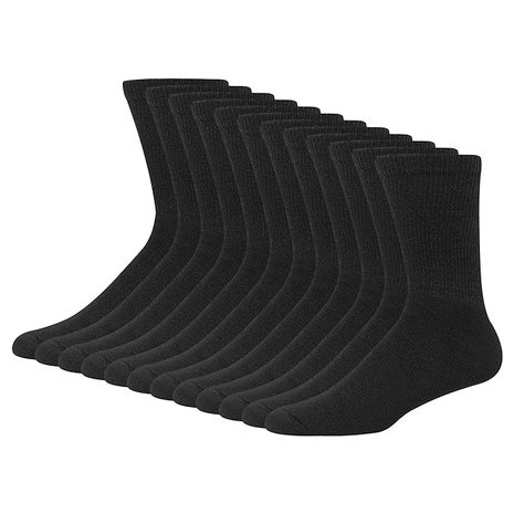 12 Pairs Hanes Double Tough Socks