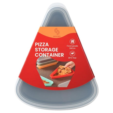 2-Pack Reusable Silicone Pizza Slice Storage Container with Air-Tight Lids