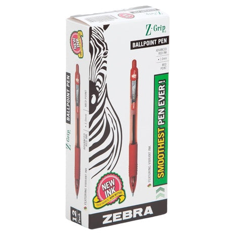 12-Pack Zebra Z-Grip Ballpoint Pens