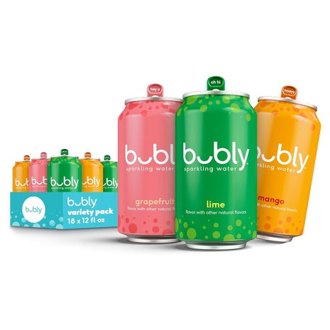 18 Cans bubly Sparkling Water Variety Pack