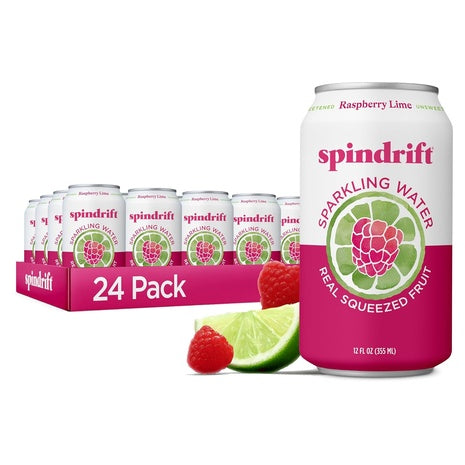 24 Cans Spindrift Raspberry Lime Sparkling Water