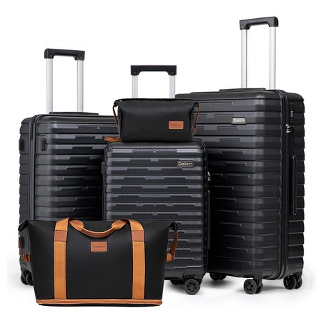 5-Piece Cosbarn ABS Hard Case Luggage Sets With Wheels