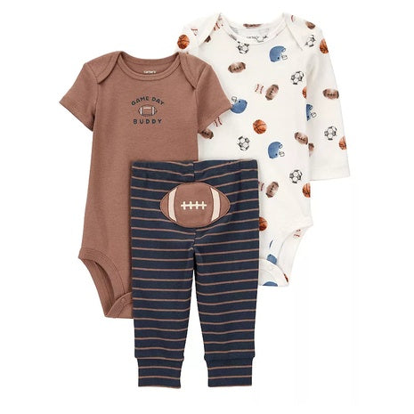 3-Piece Baby Boys Carter's Football Bodysuit & Pants Set