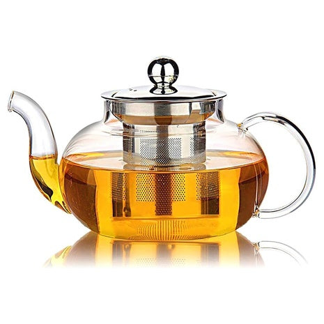 27-Oz Hiware Glass Teapot With Stainless Steel Infuser & Lid