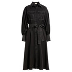 Ciebon Topstitch Tie Waist Midi Dress
