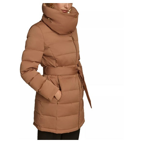 Donna Karan New York Women's Belted Asymmetric Puffer Coat