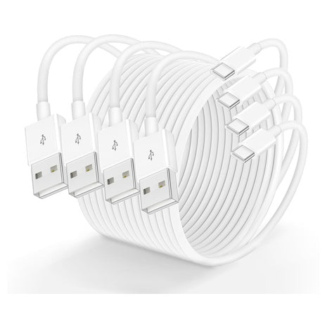 4-Pack USB-A to USB-C Cables