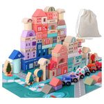 115-Piece Wooden City Building Blocks Set