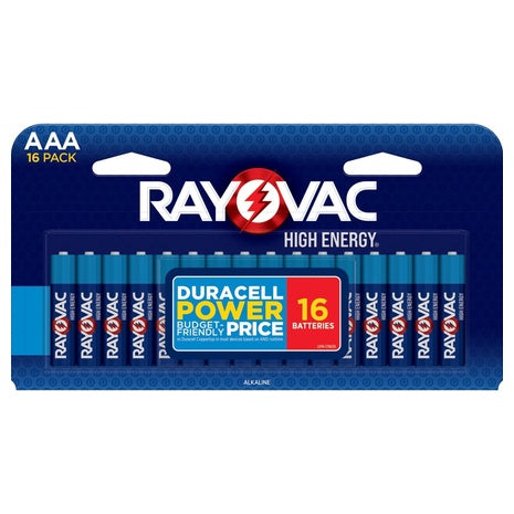 16 Rayovac High Energy AAA Batteries