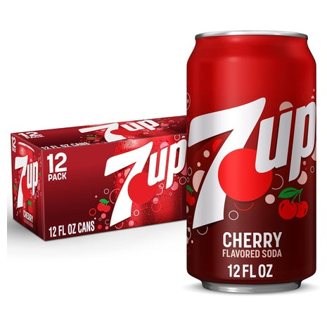 12 Cans 7UP Cherry Flavored Soda