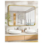 Gold Metal Frame Bathroom Vanity Mirror (30”x22”)