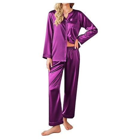 Ekoauer Silk 2 Piece Set Pajamas (33 Colors)