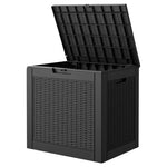 31 Gallon Waterproof Storage Resin Deck Box With Lockable Lid