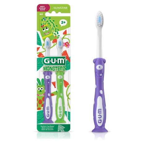 12 GUM Monsterz Kids Toothbrushes