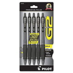 5-Pack Pilot G2 Premium Bold Point Roller Gel Pens (Black/1mm)