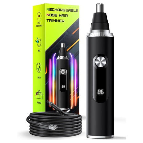 Rechargeable Electric Nose Hair Trimmer with LED Display