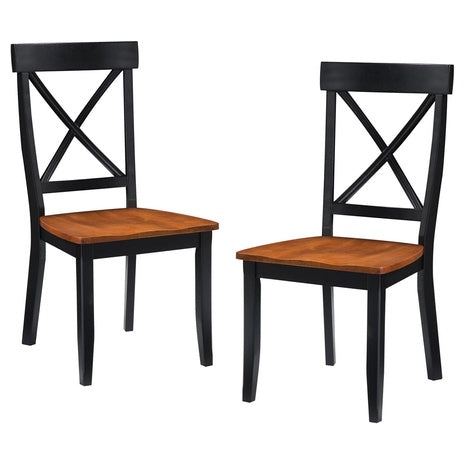 2 Homestyles Black & Oak Dining Chairs