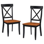 Set Of 2 Home Styles Classic Black And Oak Dining Chairs With Solid Hardwood