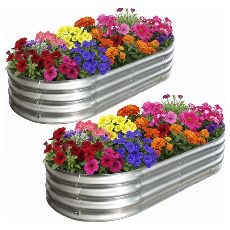 2-Pack Raised Garden Bed Kit With Safety Edging (4 X 2 X 1ft)