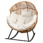 Walsunny Outdoor Patio Wicker Oversized Rocking Chairs