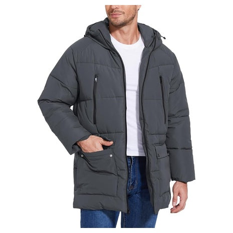 Flygo Men's Long Parka Winter Coats