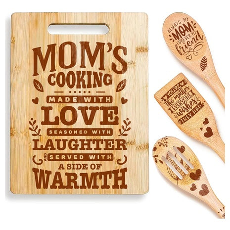 Mother’s Day Bamboo Cutting Board & Utensils on Sale