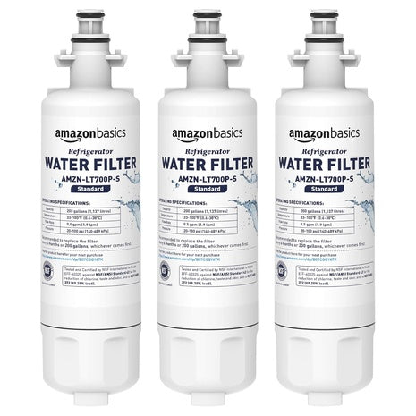 3-Pack Amazon Basics Replacement LG LT1000P Refrigerator Water Filter