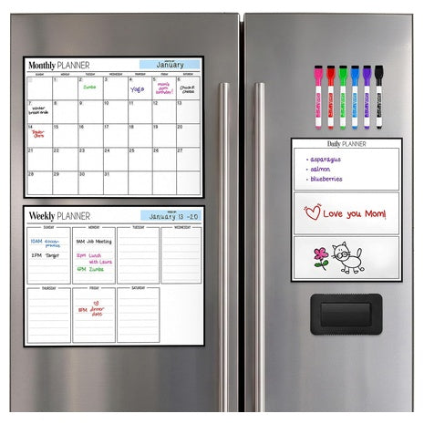 3-Pack Magnetic Dry Erase Fridge Calendars