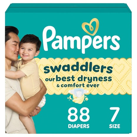 88 Size 7 Pampers Swaddlers Diapers