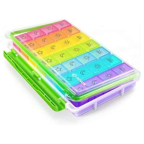 AUVON Large Moisture-Proof Weekly Pill Organizer