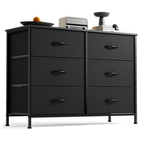 DUMOS Wide Storage 6 Chest Of Drawer Dresser