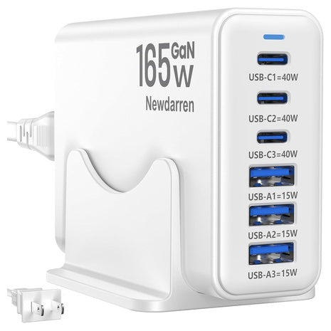165W 6-Port GaN Fast Wall Charger