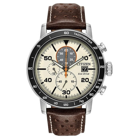 44mm Citizen Men's Eco-Drive Weekender Brycen Chronograph Watch (Stainless Steel)