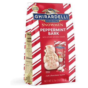 Ghirardelli Peppermint Bark Snowmen Chocolate (Kof-K Dairy)